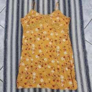 Idyllwind Yellow Floral Country Sleeveless Lace Trim Studded Sundress Rayon‎ XL